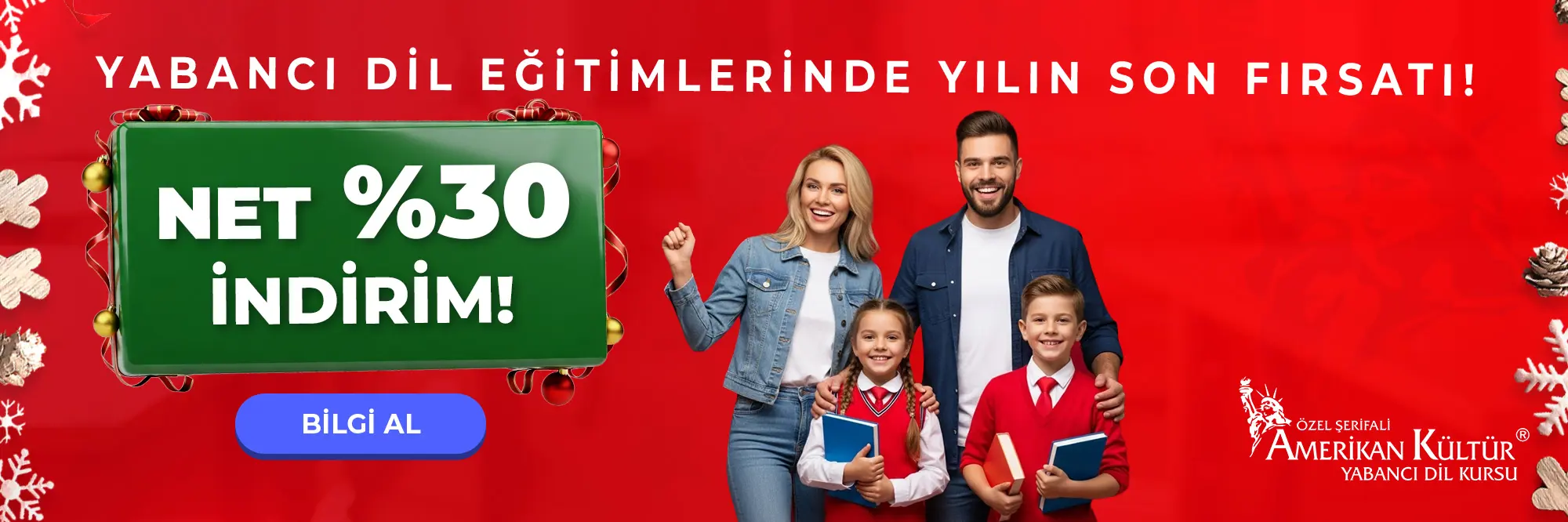 Yabancı Dil Eğitimlerinde Yılın Son Fırsatı! Net %30 İndirim!